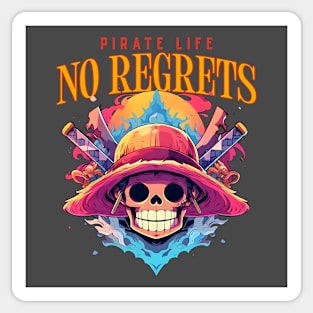 Anime Pirate Life No Regrets Sticker